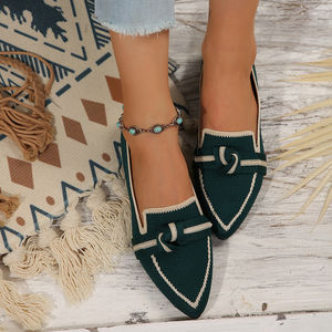 Scarpe Basse Casual da <span class=keywords><strong>Donna</strong></span> Taglie Forti 2025 con Tomaia in Tessuto Volante, Modello Slip-On, Effetto Snellente, Punta Affusolata, Traspiranti, Suola in Gomma per l'Autunno - Product Image 2