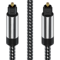 Câble audio optique premium OD5.0mm SPDIF Toslink, câble numérique en fibre optique, connecteurs plaqués or avec capuchons anti-poussière pour home cinéma et télévision