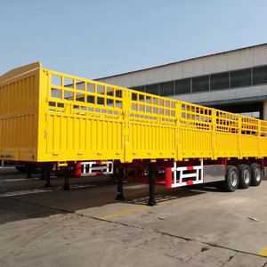 รถพ่วงกึ่งพ่วงแบบมีรั้วเหล็ก 3/4 เพลา ขนาด 9.5x2.5x3.5 เมตร รับน้ำหนักบรรทุก 5001-10000 กิโลกรัม - Product Image 1