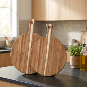 Planche à découper en bois d'acacia de 1,5 cm d'épaisseur avec poignée pour servir, planches à découper de cuisine, pizza, pain, fromage, charcuterie, fruits, légumes - Product Image 3