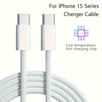Câble de chargeur original en nylon tressé PD Type C à Type C pour iPhone 15 pour Samsung Compatible Printer iOS Computer Barcode Scan