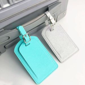 Portable Fashionable Water Resistant Luggage <b>Tags</b> Board Bag <b>Tag</b> Name <b>ID</b> Holder PU Leather Suitcase Durable Label Baggage - Product Image 2