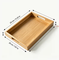 Plateau de service en bois de manguier laqué bambou pour table basse, bureau et cuisine