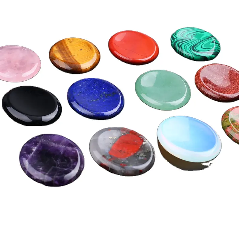 Manufacturer Energy Worry Stone Sample Support Tiger Eye Pink Quartz Amethyst Customized Polished Healing Massage Gemstone