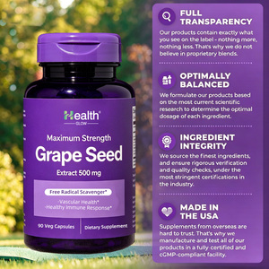 Capsules de pépins de raisin 95% OPC, fabricant de compléments alimentaires en marque privée OEM, blanchiment de la peau, anti-âge, prix de gros, GMP - Product Image 4