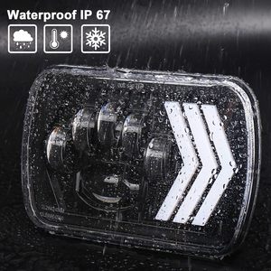 Faros LED 7x6 de 75W, Faros Cuadrados de 5x7 Pulgadas con Luz Diurna Blanca y Ámbar, Señal de Giro Dinámica Secuencial para Wrangler YJ XJ - Product Image 5