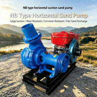 Pompe à sable horizontale de type NB de 6 pouces, équipée d'un moteur diesel, adaptée au dragage et aux excavations de rivières.