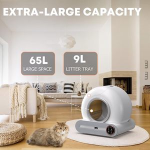 Automatische kattenbak met zelfreiniging, semi-gesloten, 65L, kattentoilet, kattenbak, kattenproducten - Product Image 3