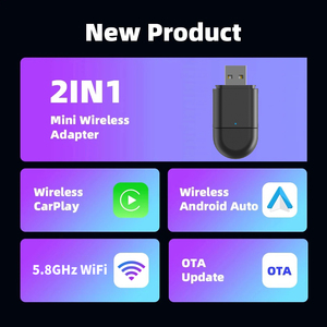 อะแดปเตอร์ไร้สาย CarPlay แอนดรอยด์อัตโนมัติรองรับมิตซูบิชิเปอโยต์นิสสันโตโยต้าซูซูกิ <span class=keywords><strong>VW</strong></span> Porsche Cadillac Buick More - Product Image 6