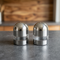 Robustes Edelstahl-Gewürzstreuer-Set mit Chrom-Finish, Umweltfreundlich und Lebensmittelecht
