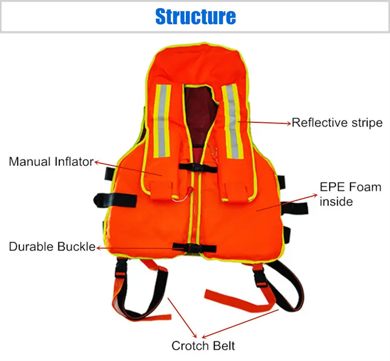 Fire protection inflatable life jacket flood fighting disaster relief inflatable buoyancy vest enhanced flame retardant