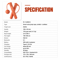 Corde à sauter intelligente avec application, suivi d'activité, compteur de calories, Bluetooth 5.1, sans fil, réglable, vente en gros d'usine, OEM, ODM