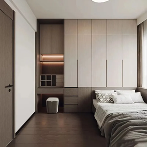 Meubles de dressing sur mesure, fabrication directe d'usine, armoire intégrée, conçue pour durer, style moderne minimaliste, rangement intelligent. - Product Image 2