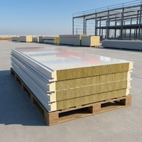 Panneau sandwich industriel en laine de roche isolant thermiquement et ignifuge GLOSTAR 50 mm 100 mm pour toiture de bâtiment, atelier, structure sportive