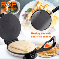 Machine à gaufres ronde électrique automatique, mini-appareil à crêpes et pancakes pour usage hôtelier, plaque en acier inoxydable contrôlée par application
