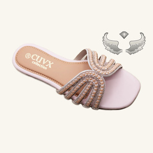Sandales et pantoufles pour femmes de haute qualité, élégantes, respirantes, légères, à enfiler, avec strass, durables, vente en gros - Product Image 2