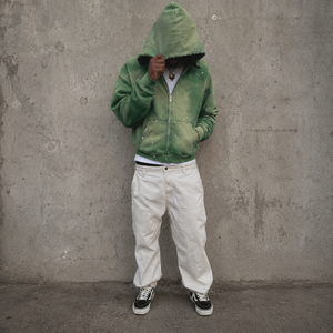Sweat-shirt à capuche surdimensionné vintage en molleton 100 % coton, délavé à l'acide et déchiré, pour hommes, fabriqué sur mesure par des fabricants de vêtements - Product Image 1
