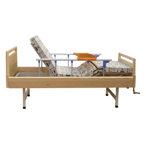 Cama de enfermería manual de madera maciza Nakatomi con barandilla para uso doméstico y médico - Product Image 4