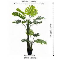 Monstera Artificiel Bonsaï 150cm/59in, Plante en Plastique Faite à la Main, Durable, pour la Maison, le Jardin, le Salon, la Chambre, le Balcon, Style Tropical