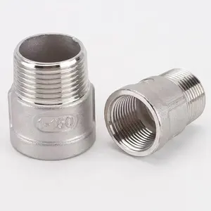 Sambungan Pipa Baja Tahan Karat, Adaptor Pengurang, 1/8 "NPT Jantan X 1/4" NPT Betina