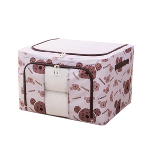 Cartoon Oxford Cloth Steel Frame Clothing Storage Box Thickened Waterproof Foldable Quilt Organizer Rectangle Standing Type - Product Image 5
