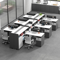 Estación de trabajo moderna para ordenador de 4 personas, escritorio de partición, diseño de muebles modulares comerciales, oficina en casa, escuela, estación de trabajo, Oficina
