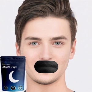 Tiras Nasales Anti Ronquidos HLK Innovative, Cinta Bucal de Algodón Negra para Respiración Nasal, Hipoalergénicas - Product Image 1