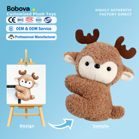 Bobova Mini Peluche Élan Mignon, Compagnon de Douceur d'Anniversaire, en Tissu Polyester Doux, Brodé, Rembourré de Coton PP