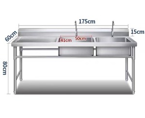 VICTORY KITCHEN comercial de acero inoxidable Equipo de catering Mesa DE TRABAJO SS Fregaderos de cocina para otro hotel y restaurante - Product Image 2