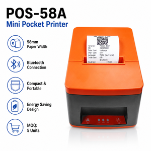 Nouvelle imprimante thermique Bluetooth POS-58A 58 mm, mini imprimante de poche 203 DPI sans encre pour la livraison de repas - Product Image 1
