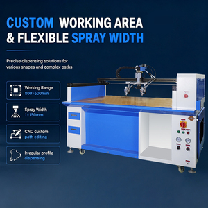 Machine de distribution de colle thermofusible bi-composant Pur AB semi-automatique à 3 axes pour le scellage de cadres de haut-parleurs de bureau en carton - Product Image 3