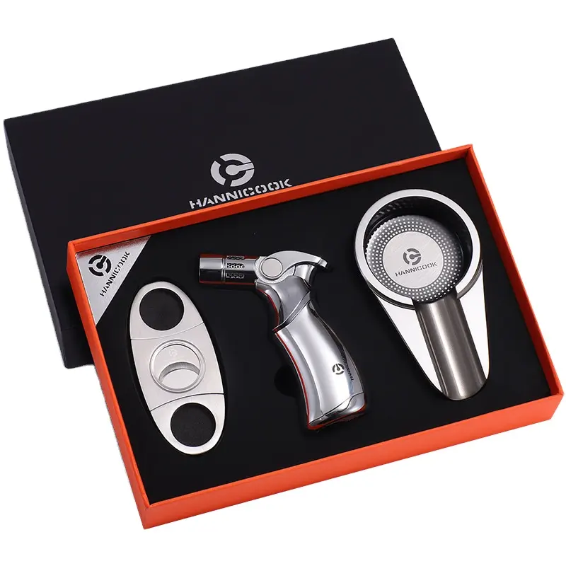 Sigaar Accessoires Gift Set Lichter Sigaar Cutter Sharp Roken Keramische Sigaar Asbak Thuis