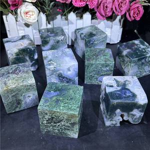 Vente en gros de cube d'agate mousse carrée de grande taille en cristal naturel pour la guérison et la méditation - Product Image 4