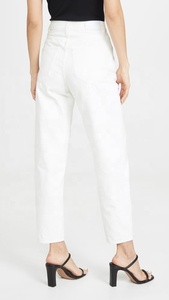 Jeans en coton blanc pour femme, nouvelle marque, <span class=keywords><strong>pantalon</strong></span> taille haute, printemps - Product Image 3