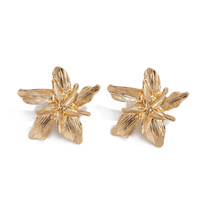 Boucles d'oreilles pendantes en forme de fleur, plaquées or, bijoux en alliage pour femmes, cadeaux