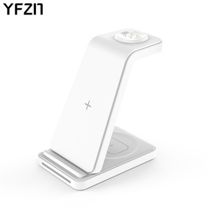 YFZM 3 อิน 1 เครื่องชาร์จไร้สาย 15W แท่นชาร์จเร็วสำหรับโทรศัพท์นาฬิกาหูฟัง Qi รับรองสีดำ - Product Image 4