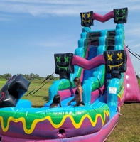 Offre Spéciale piscine gonflable extérieure commerciale de glissière d'eau de double ruelle matériel de PVC de capacité de 12 personnes garantie de 3 ans pour