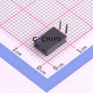 A2541HWR-2P Pin Socket Bent Lead Through Hole,P=2.54mm Connector 1x2P 2.54mm Square Hole Right Angle Insert - Product Image 1