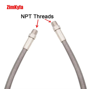 Tuyau de charge tressé en téflon ZimKyfa de 10 pouces, tuyau de remplissage d'air HPA en acier inoxydable, connexion filetée 4500 PSI - Product Image 6