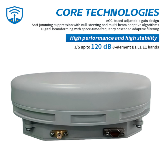 JT SJAJ-8-B1-3 GNSS Anti-Jamming Antenna 3-Band Base Mount with Triple-Jammer 105 DB & Dual-Jammer 95 DB for GPS/BDS/Galileo