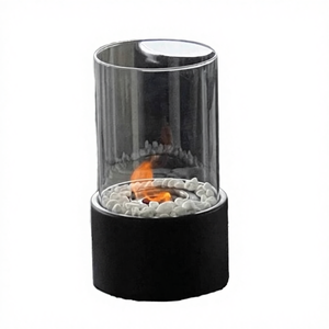Black Stainless Steel Modern Ethanol Tabletop Fireplace Portable with Indoor Decorative Lights Home Furnishings - Product Image 4