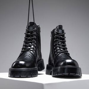 Brown High Top Slip-On Waterproof Genuine Leather Rubber Boots Thick Warm Casual Fashionable High End Mardi Comfortable - Product Image 2