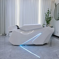 Lit de massage pour salon, spa capillaire, shampooing, repose-pieds réglable, éponge haute densité pour salon de coiffure