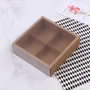 Kotak Hadiah Kue Kertas Makanan Penutup Kemasan Kue Mewah Berkualitas Tinggi dengan Jendela