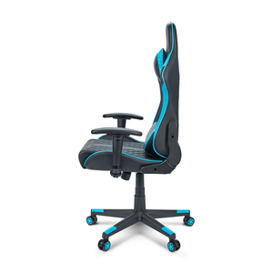 Chaise de jeu inclinable avec barre lumineuse LED RGB au design moderne, en cuir PU, échantillon gratuit pour les joueurs, vente en gros en usine bleue - Product Image 3