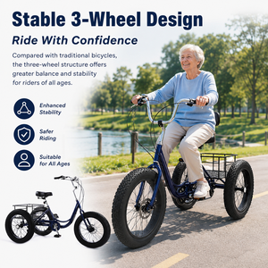 Triciclo da Carico a Pedali con Grande Portapacchi Posteriore Aperto per Consegne, Trasporto Urbano e Shopping - Product Image 4