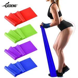 Gedeng Bodybuilding Fitness Custom Latex Gratis Tpe Oem 6 Voet Pilates Stretch Training Elastische Platte Yoga Weerstand Band Roll