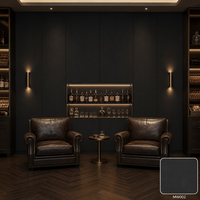 Panneau mural WPC grain de bois noir en gros, classe E0, ignifuge B1, certifié CE, revêtement mural plat intérieur pour salon et hôtel