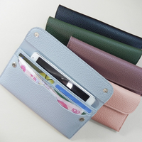 Dompet panjang kulit kustom wanita dompet ponsel kapasitas besar dompet amplop kulit pu dompet kartu ultra-tipis gratis sampel