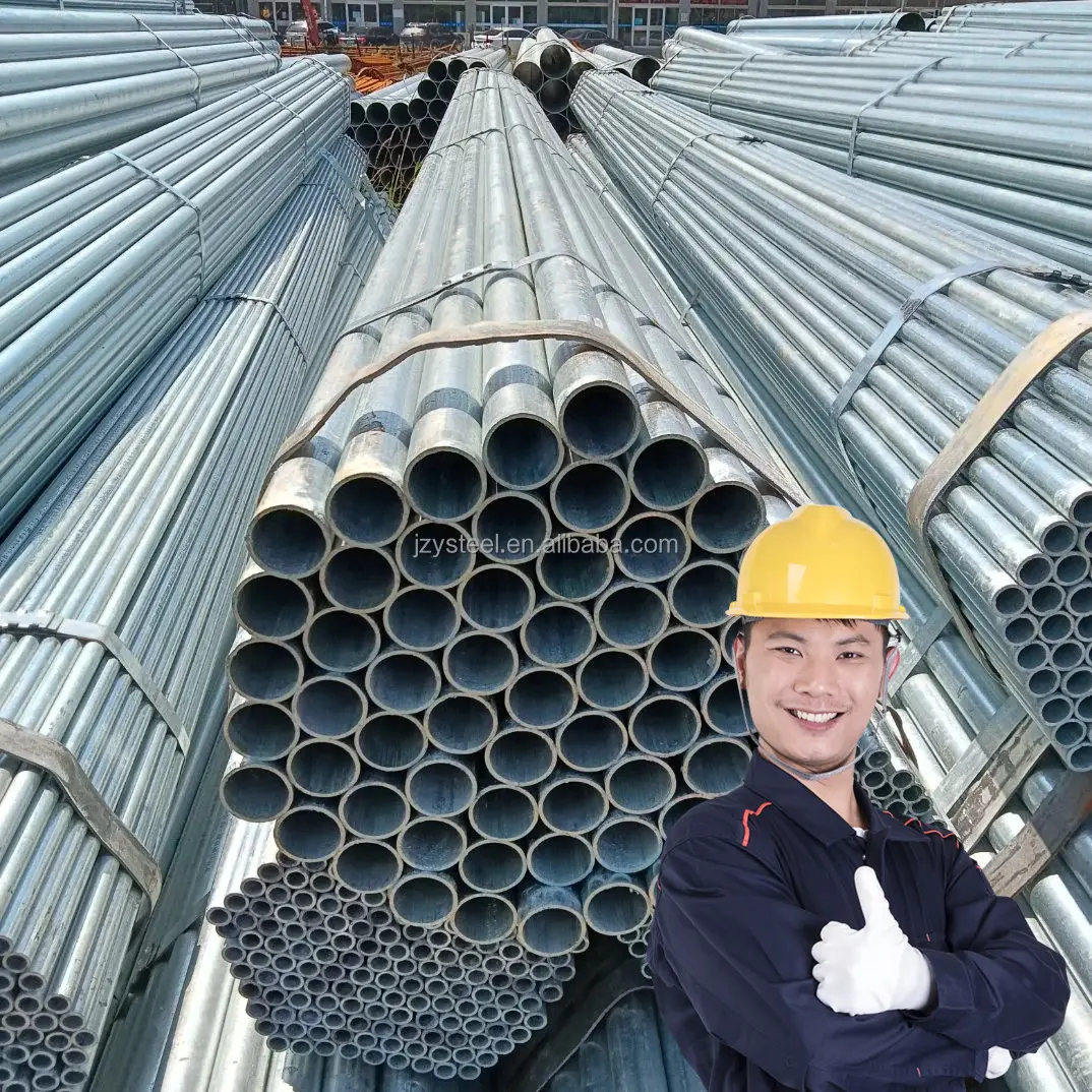 BS1387 tubo de acero galvanizado thin wall 50mm galvanized steel pipe price